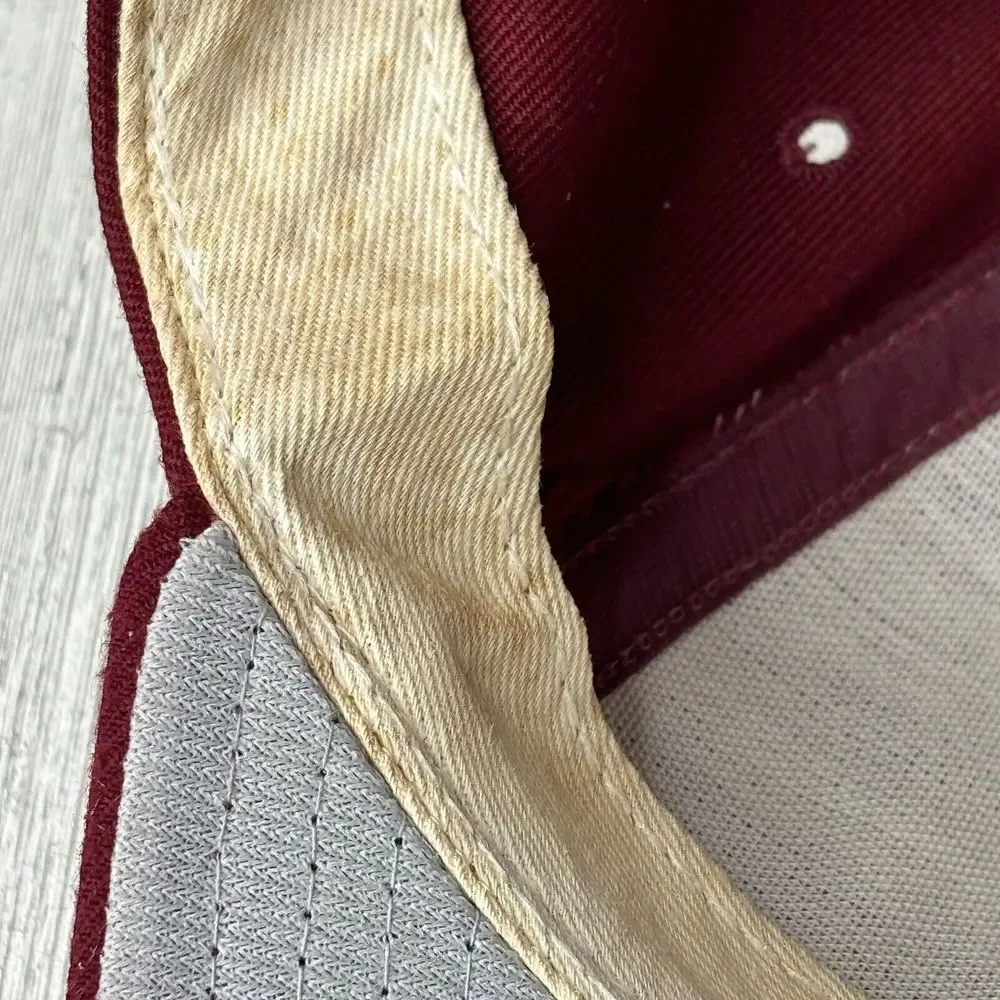 Southern Utah SU Baseball Hat Vintage 90s Red Wool fitted‎ DeLong 7 made in USA
